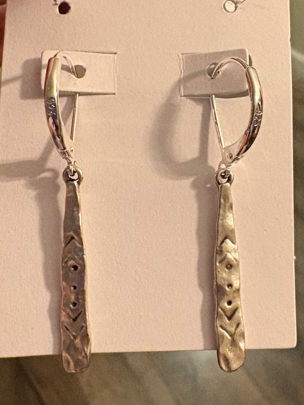 Sundance Silver Textured Leverback Dangle Earrings